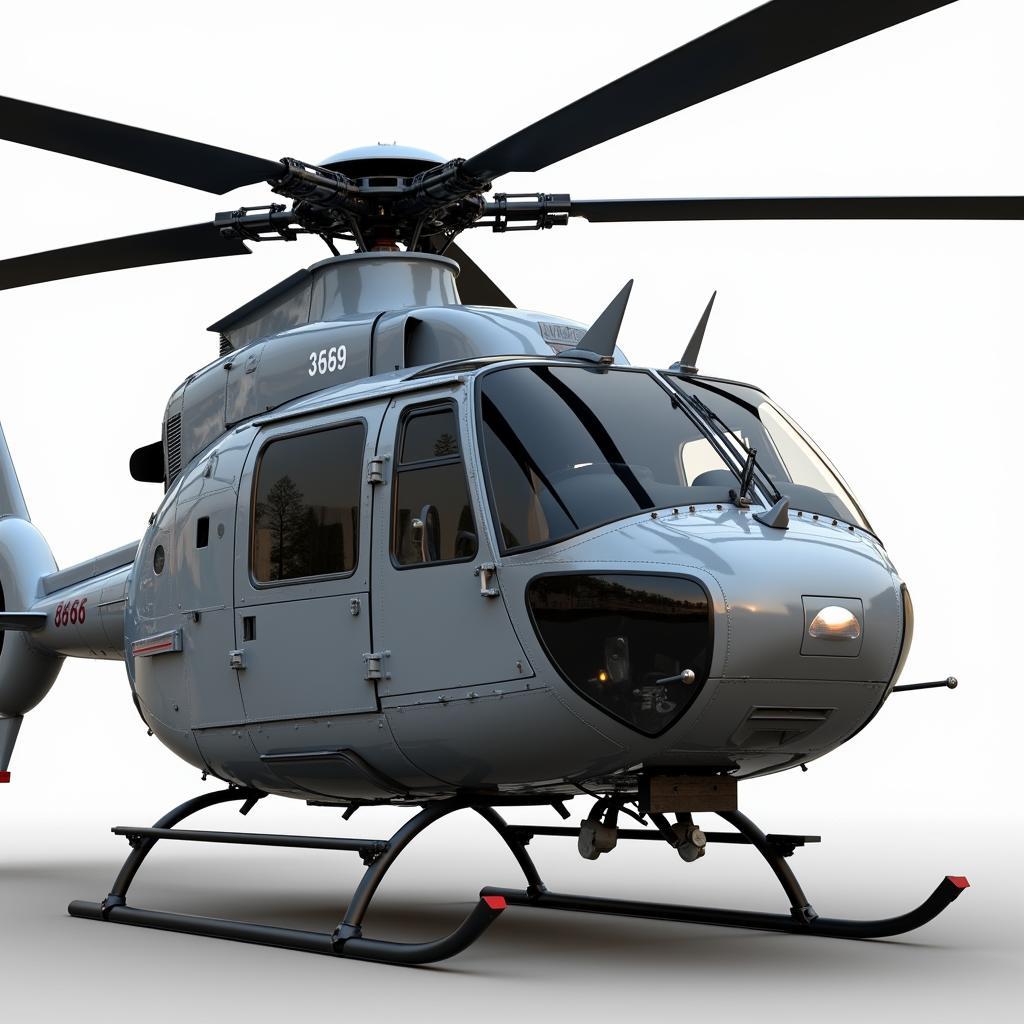 Detailed View of a Hughes 369 Helicopter Exterior