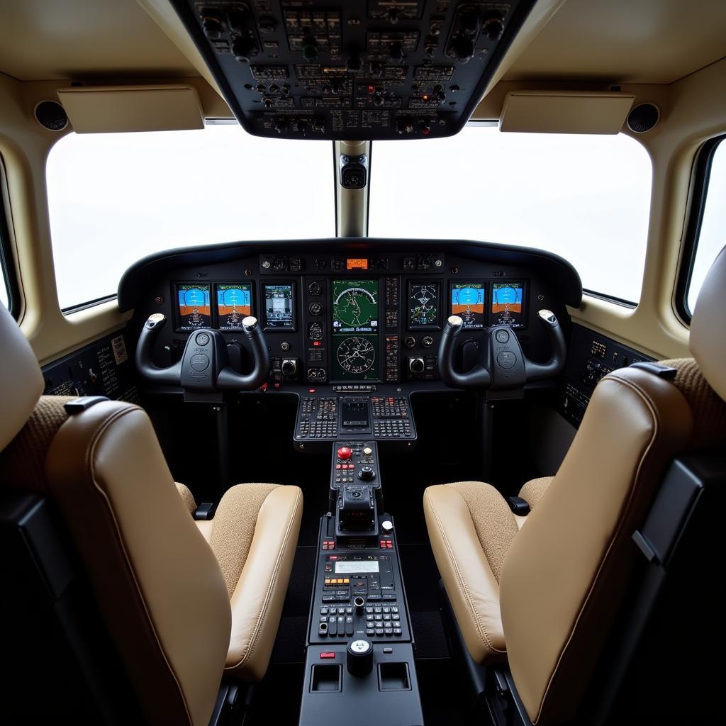 Spacious and Functional Cockpit of a Hughes 369 Helicopter