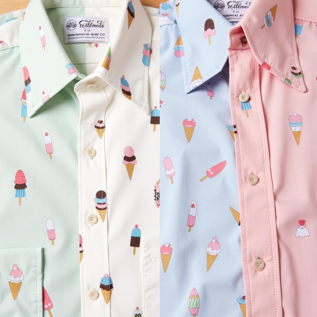 Ice Cream Button Down Shirt Fabrics