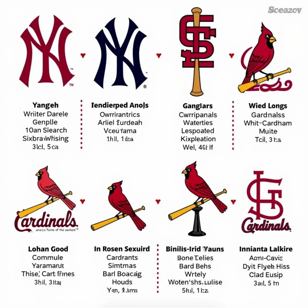 Iconic baseball logos with descriptions of their history