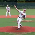 High School Baseball Game in Action