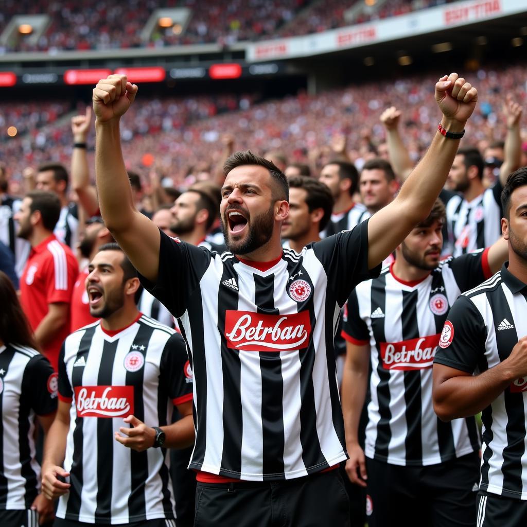 Besiktas Fans in Imanaga Shirts