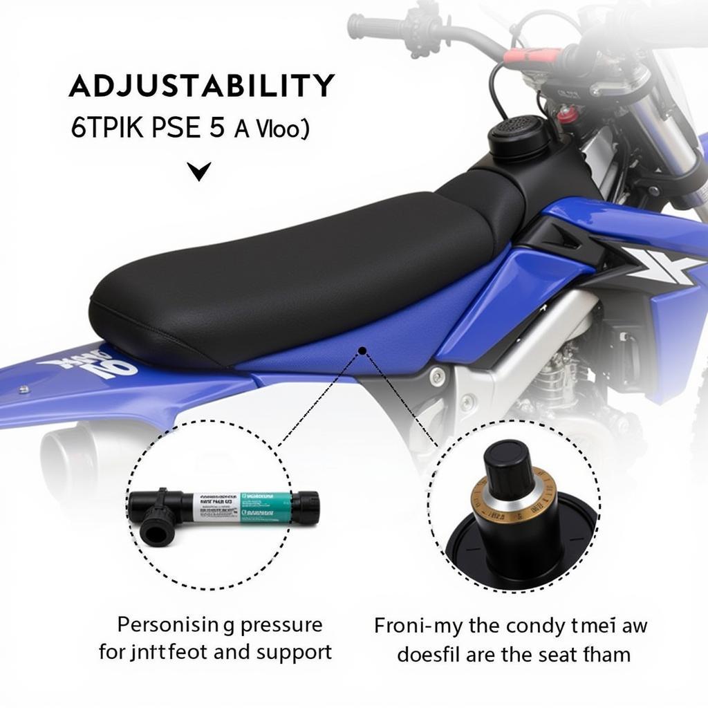 Inflatable dirt bike seat cushion with pump for adjustable air pressure