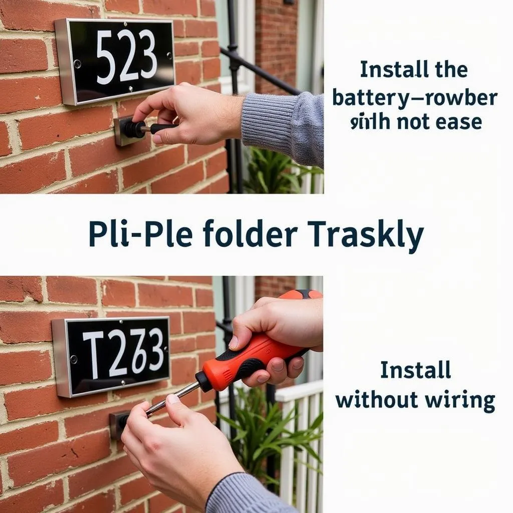 Installing Battery Powered House Numbers on Brick Wall