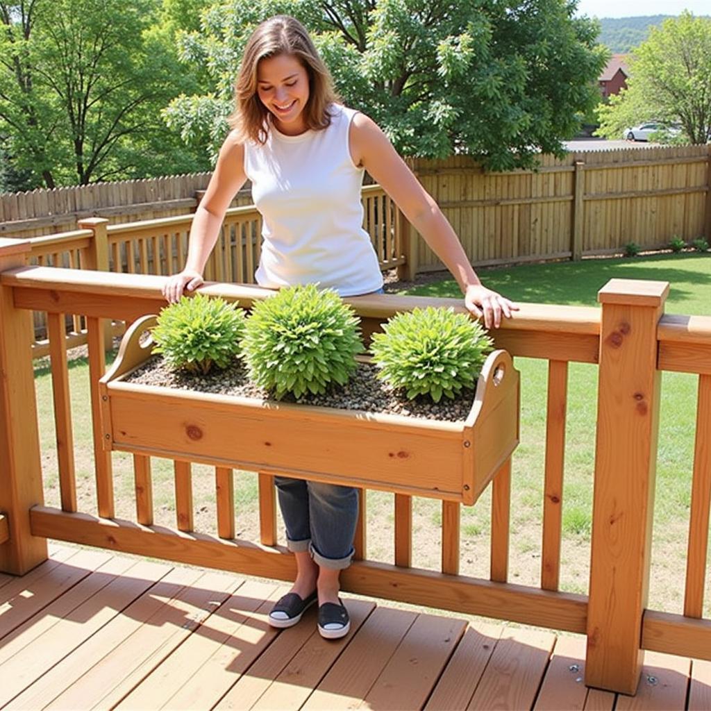 Installing Deck Railing Planter Holders on a Wooden Deck