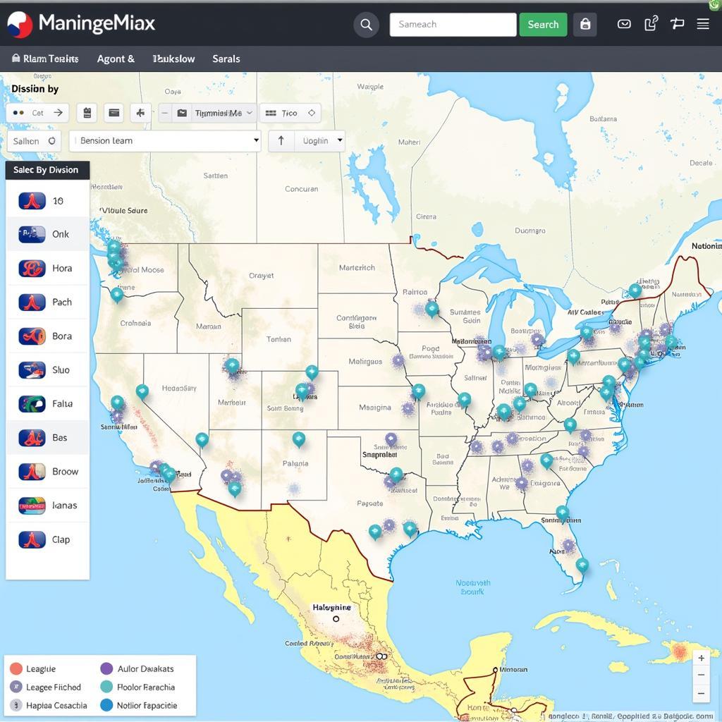 Interactive MLB Team Map Features