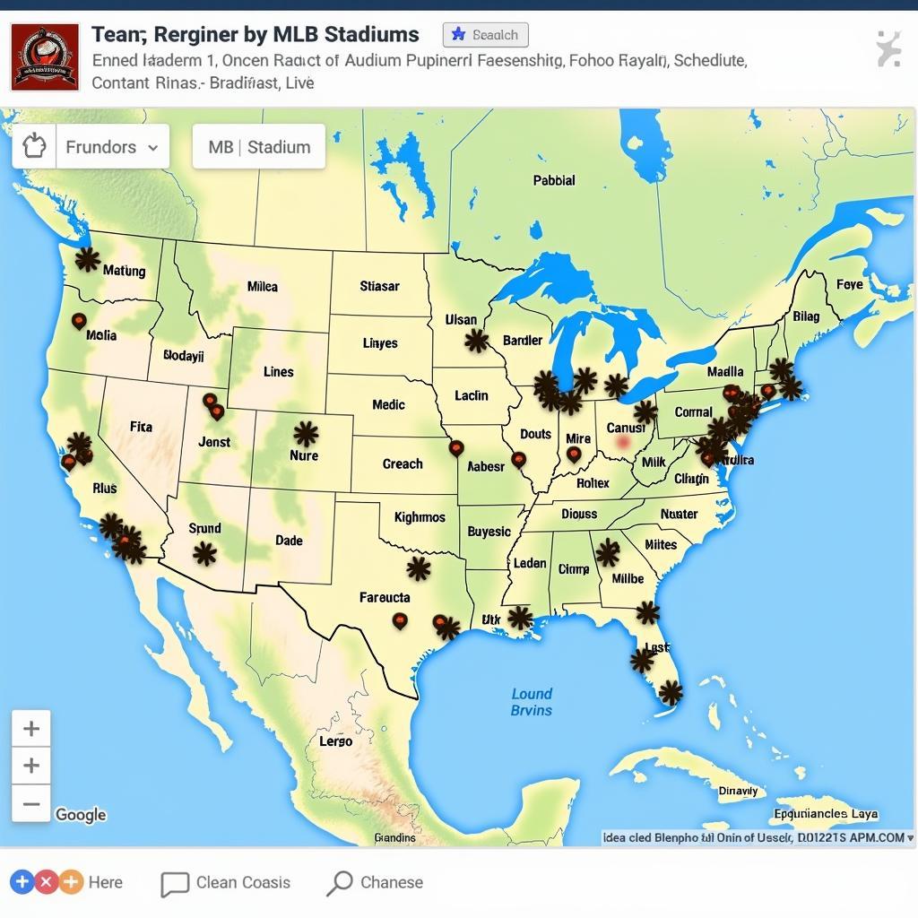 Interactive Major League Baseball Stadium Map