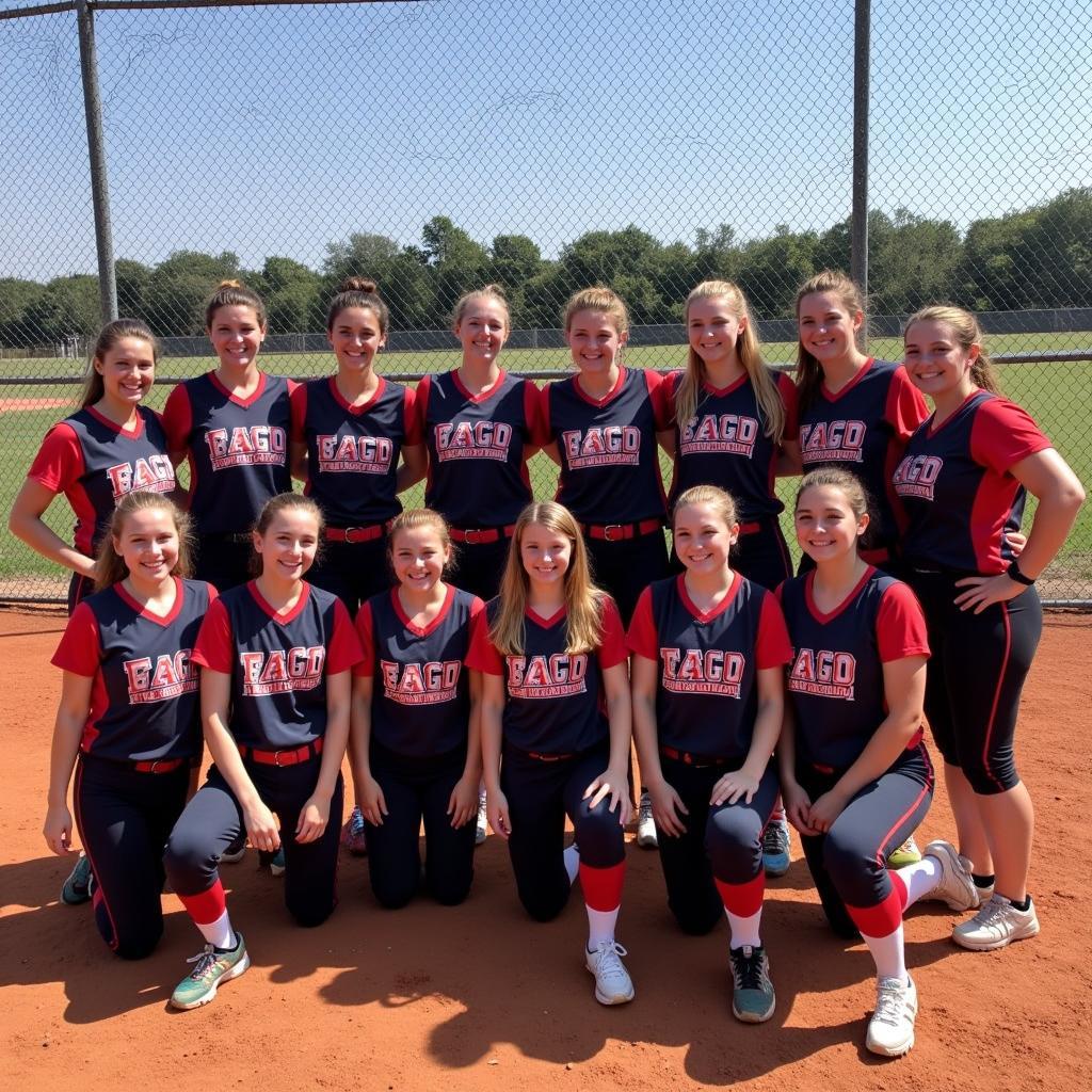 Softball Players Celebrating a Win