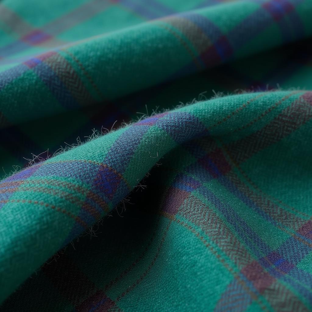 Close up of traditional Irish flannel fabric