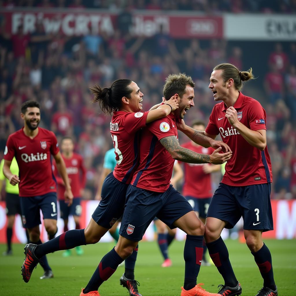 Jackson Delello Celebrating Goal with Fans