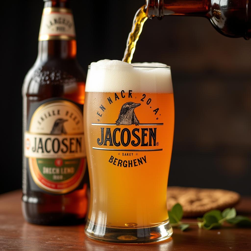 Jacobsen beer poured into a glass