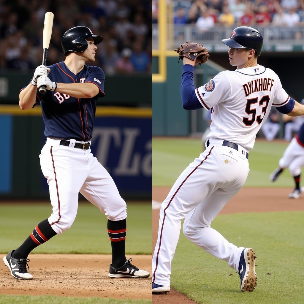 Jake Dykhoff Demonstrating Batting and Fielding Skills