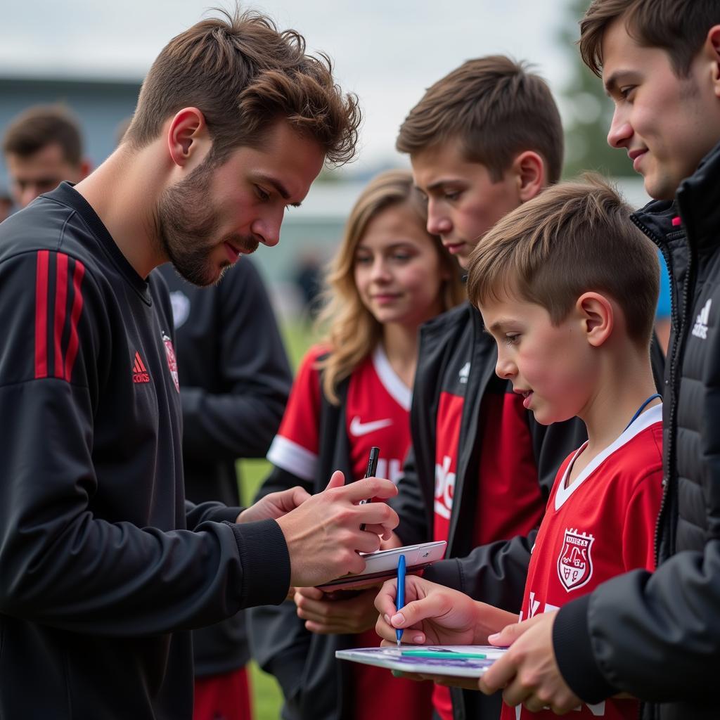 Jake Dykhoff interacts with Besiktas fans