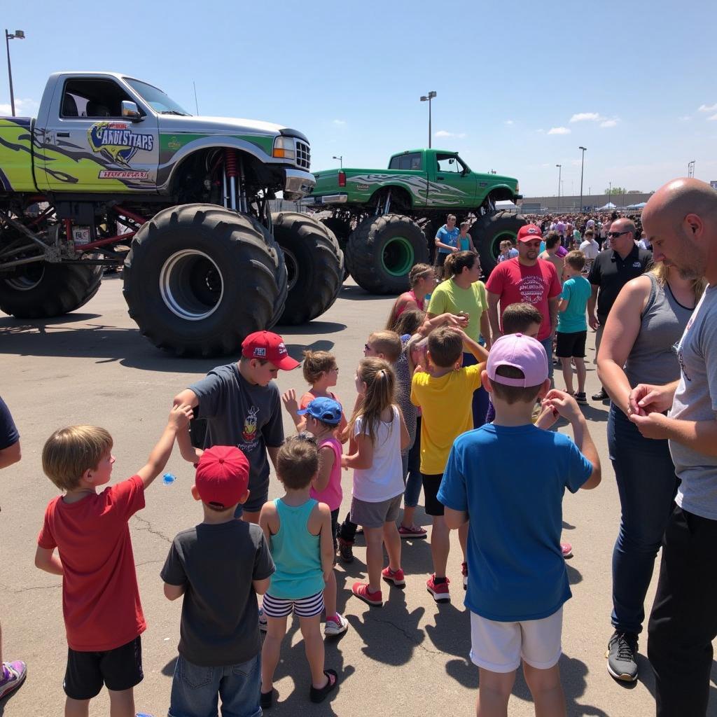 Fans at the James Brown Arena Monster Truck Pit Party