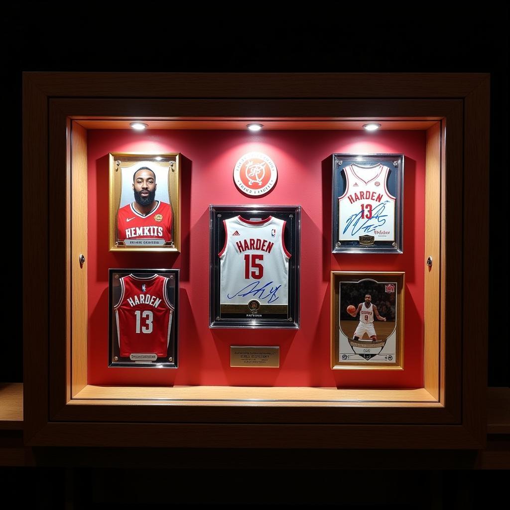 James Harden Autographed Cards Display