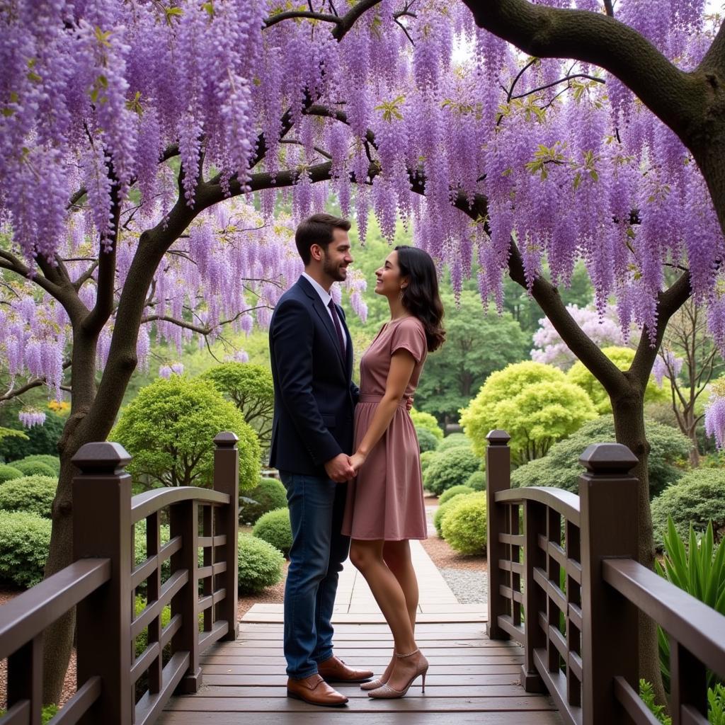 Romantic proposal in Japanese Tea Garden