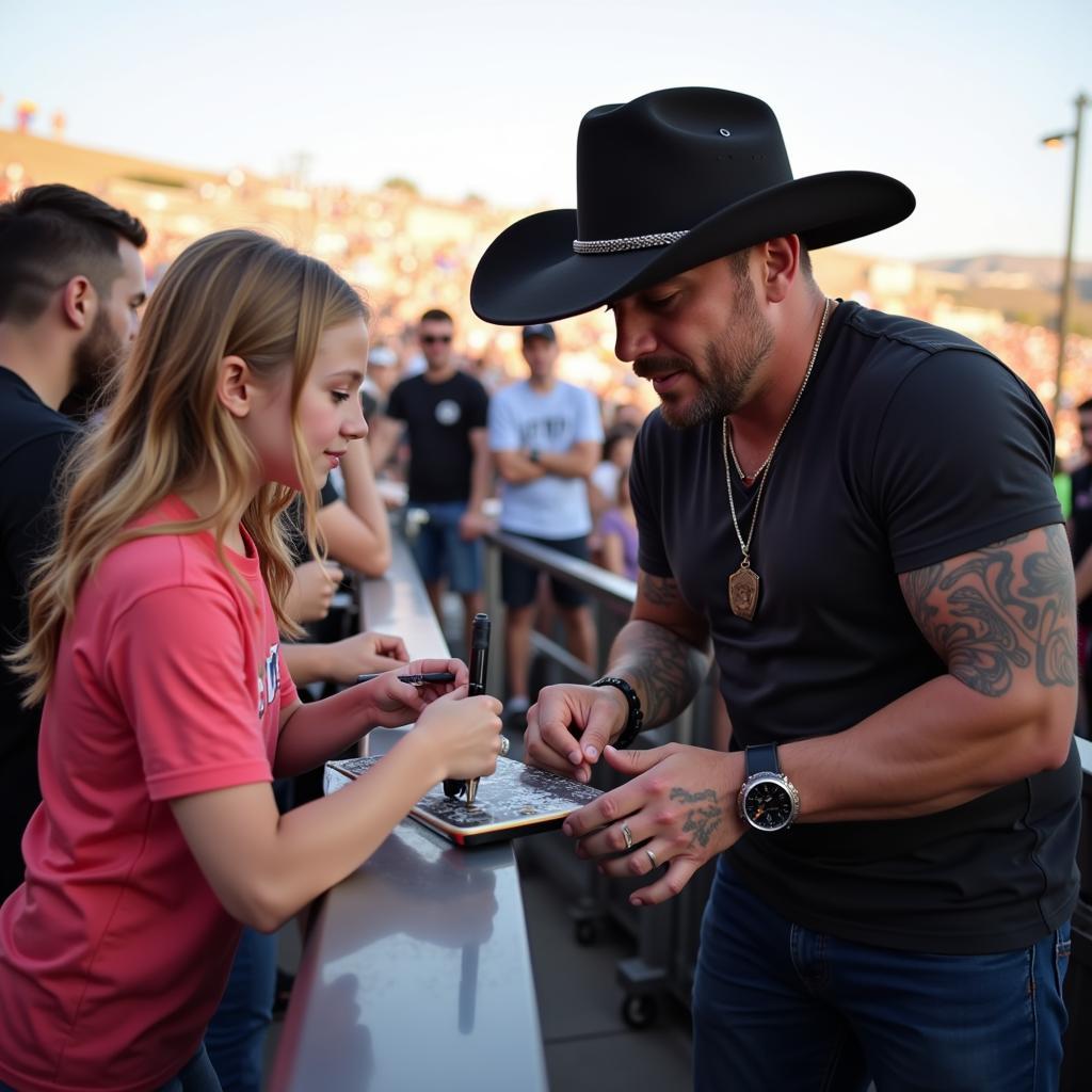  Jason Aldean shows his appreciation to fans, signing autographs at the Isleta Amphitheater 