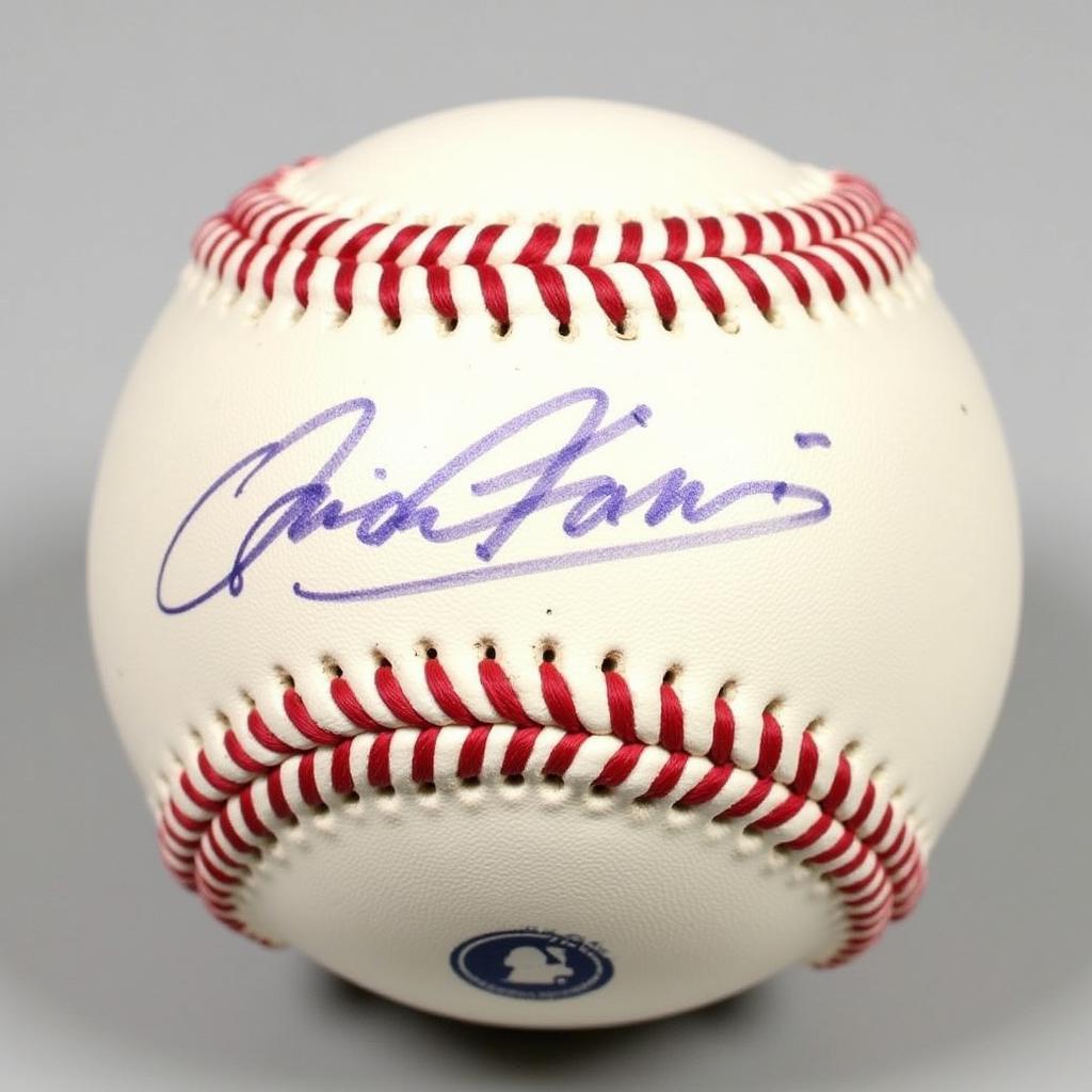 Jason Giambi Signed Baseball Close-up