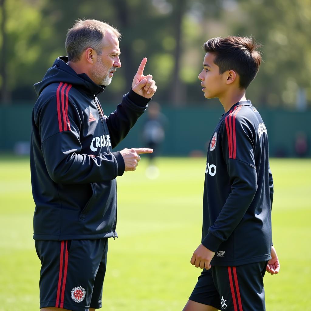 Jay Sean Cody receiving instructions from his Besiktas coach.