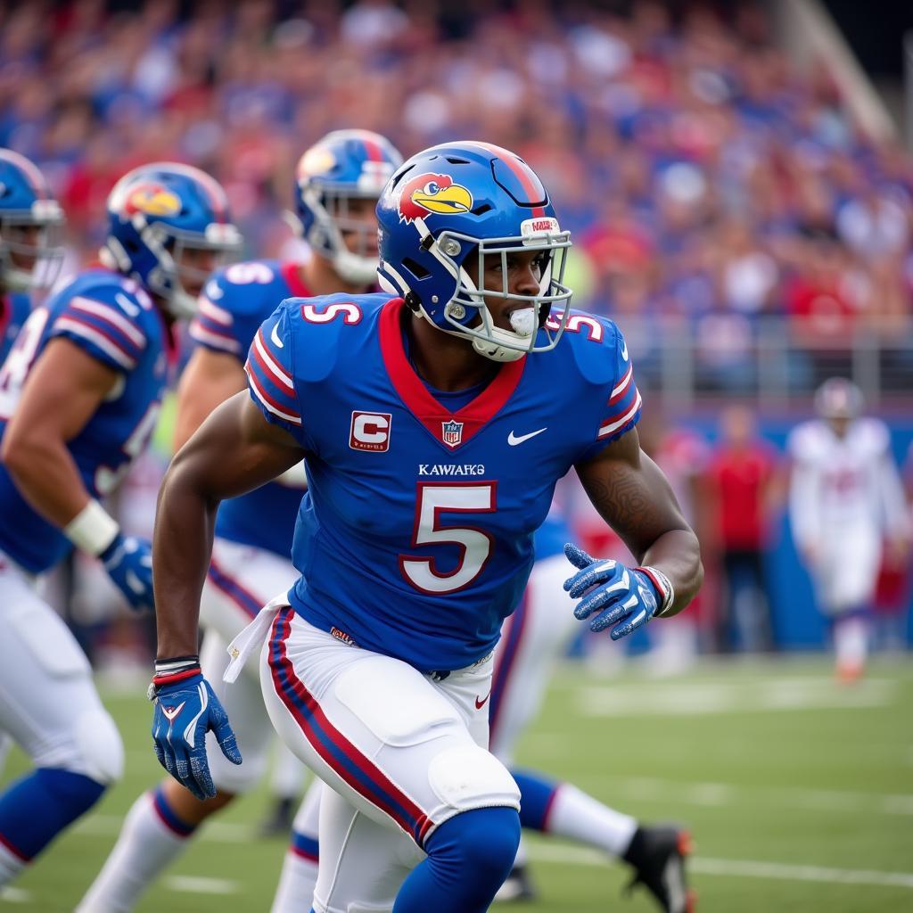 Kansas Jayhawks Football Players on the Field