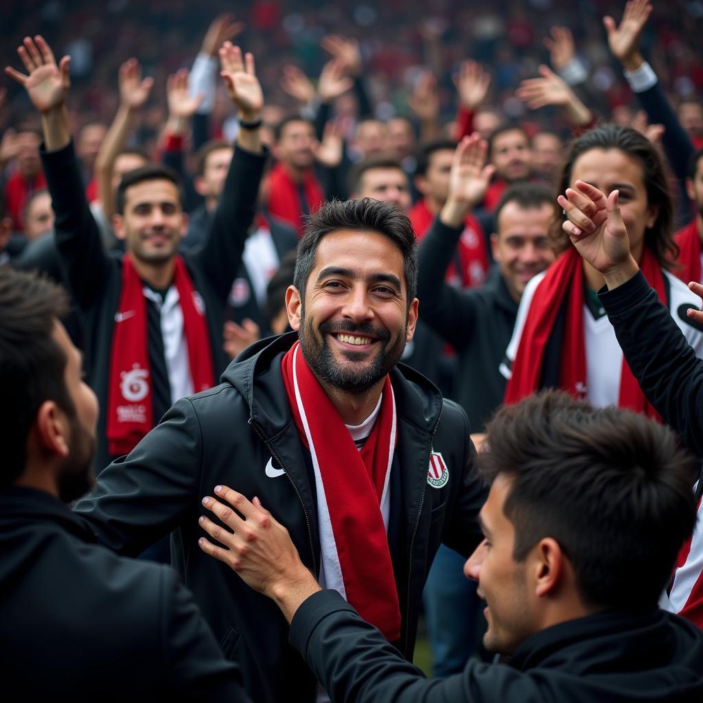 Lacruz Celebrating with Fans