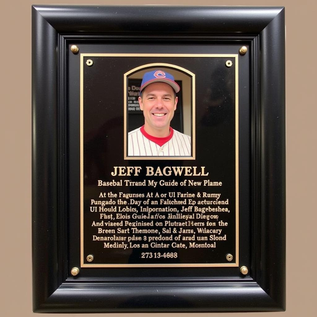 Jeff Bagwell Hall of Fame Plaque