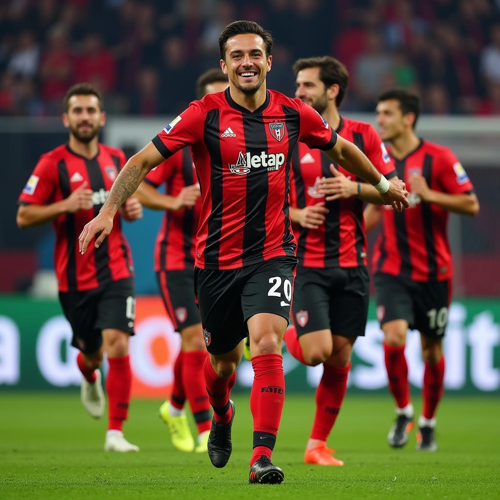 Jeff Garcia celebrating a goal with Beşiktaş teammates