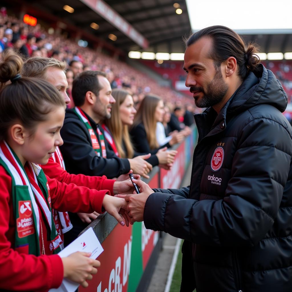 Jeffrey Wayne King interacts with Besiktas fans