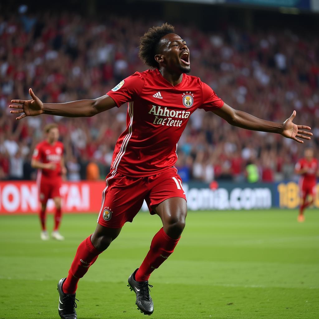 Jeffrey Wayne King celebrates a goal for Besiktas