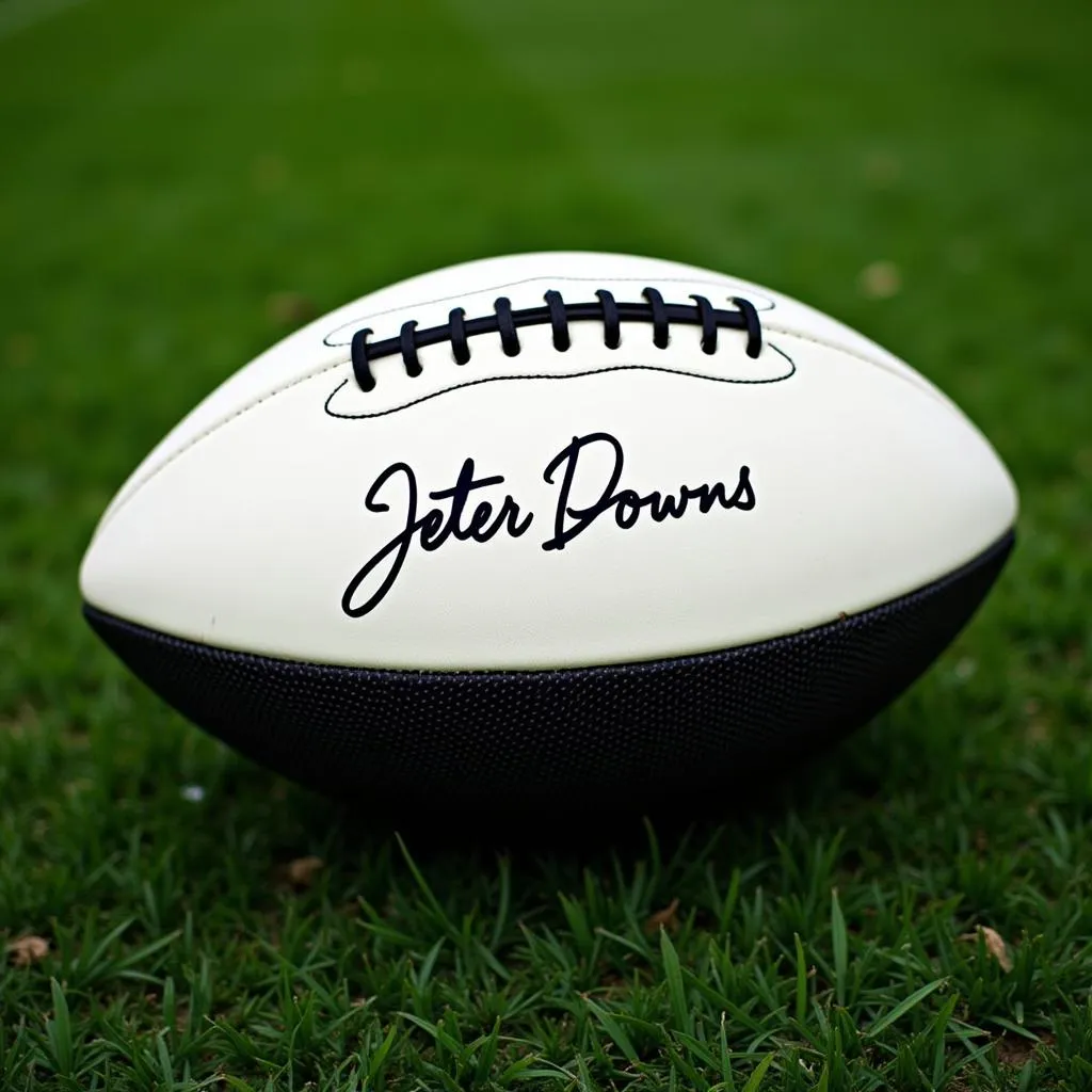 Jeter Downs Autographed Football