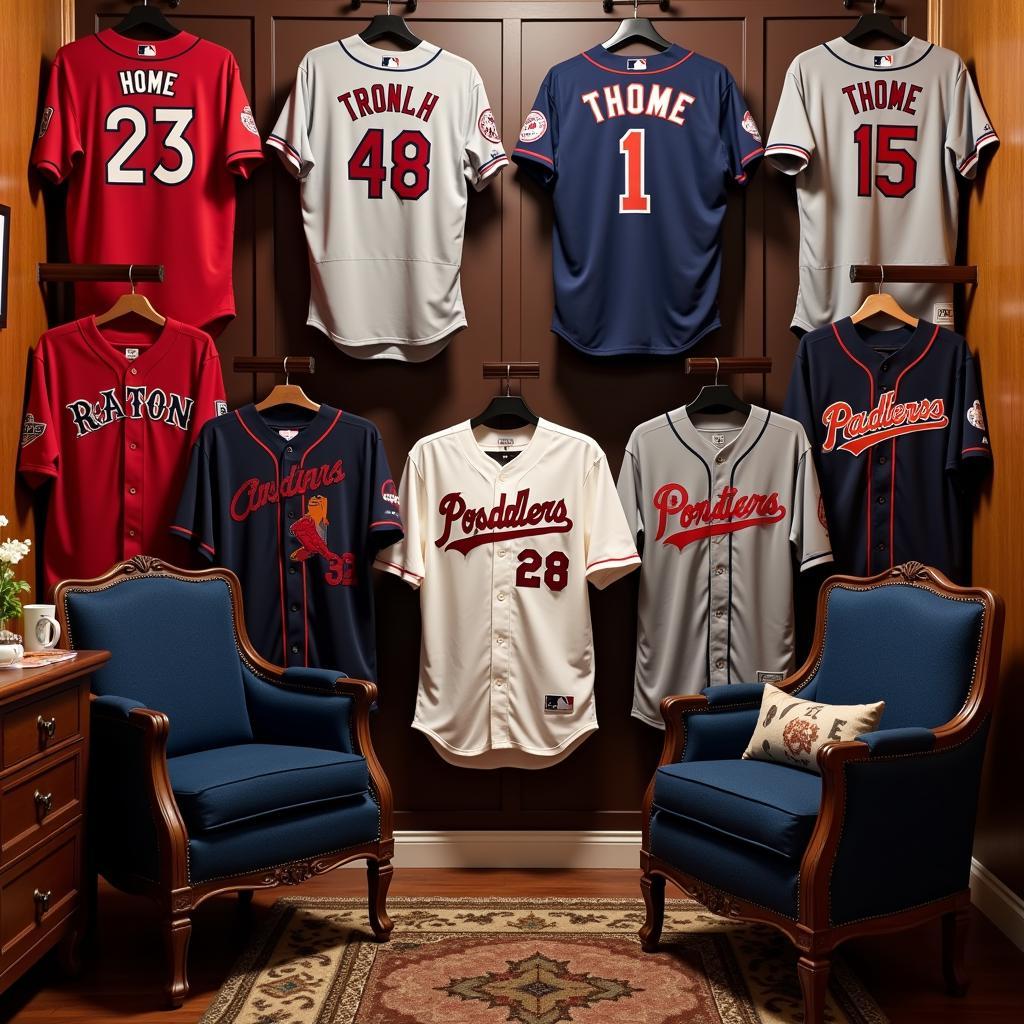 Jim Thome Jersey Collection Display