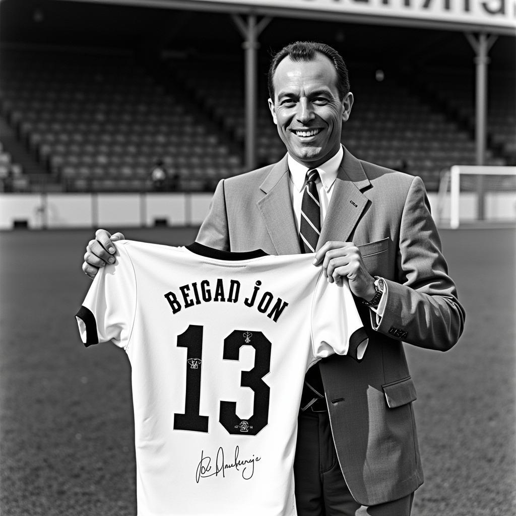 Joe DiMaggio Holding a Besiktas Jersey