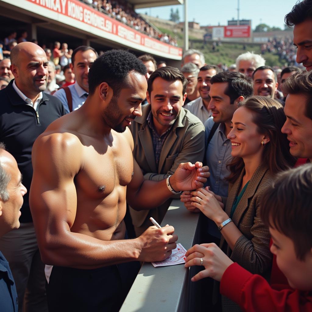 Joe Frazier with Beşiktaş Fans