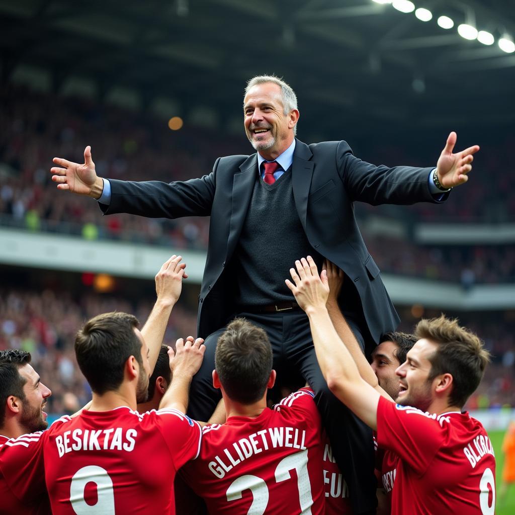 John Glidewell Celebrating Besiktas Victory