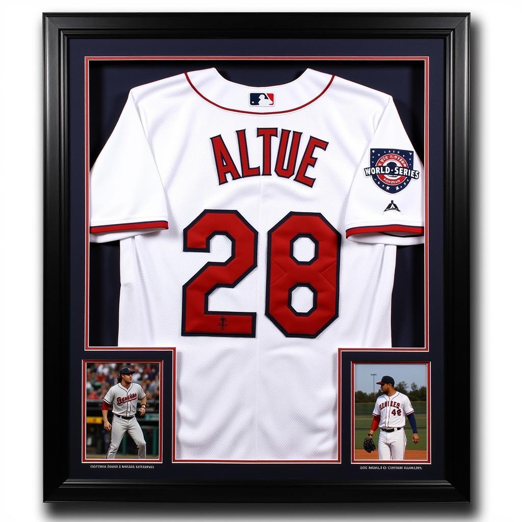 Jose Altuve World Series Jersey Displayed in a Case