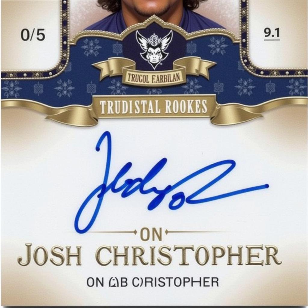 Close-up of a Josh Christopher rookie card with his on-card autograph, a prized possession for any collector.