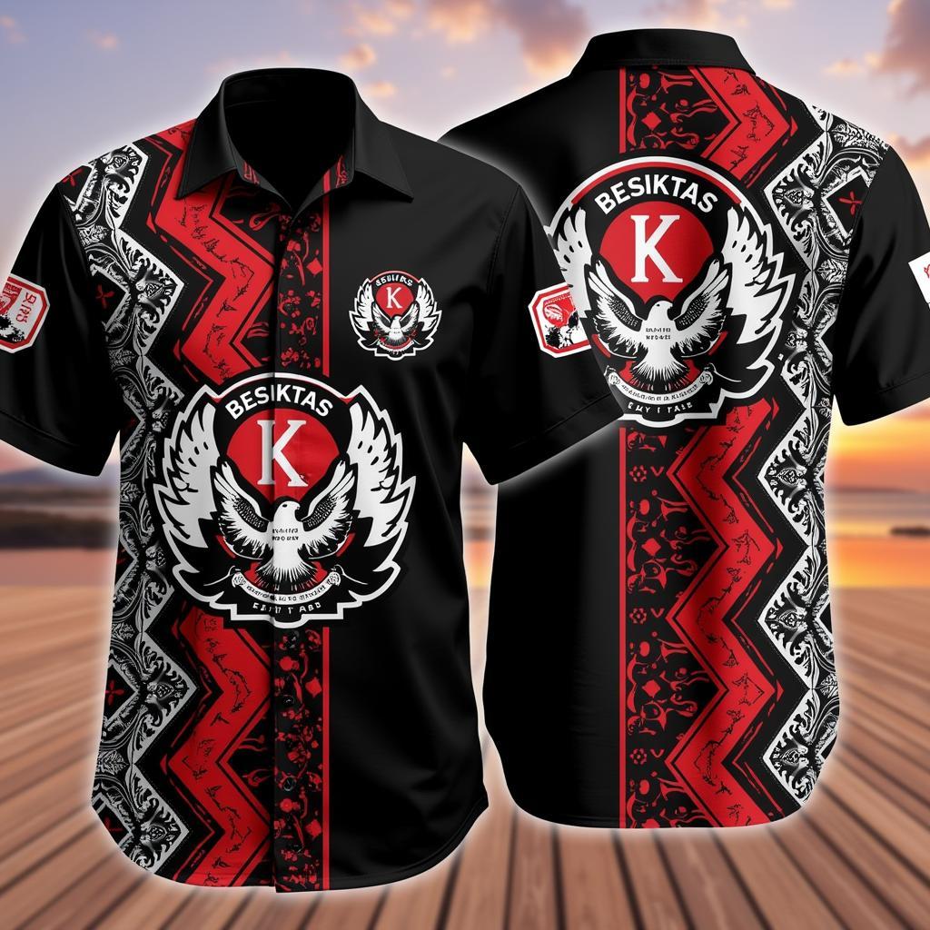 Besiktas-themed K State Hawaiian Shirt design