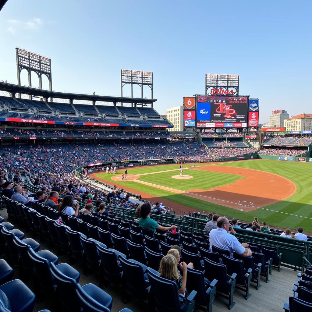 Panoramic view of Kaline's Corner at Comerica Park