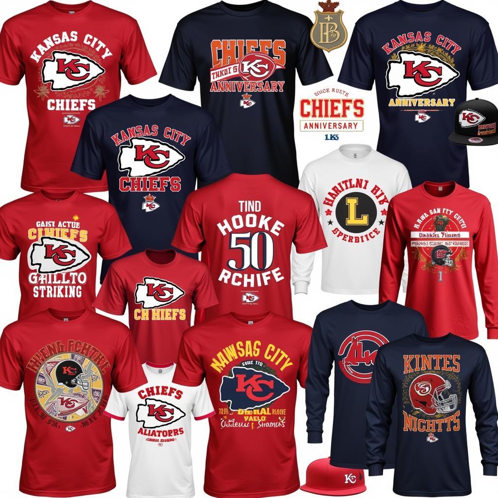  Variety of Kansas City Chiefs 50th Anniversary T-shirt Designs