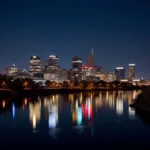 Kansas City Skyline Illuminated at Night