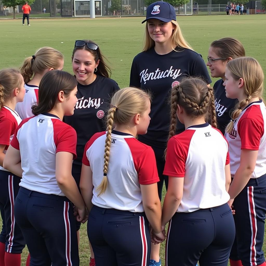 Kentucky Softball Camp Team Huddle