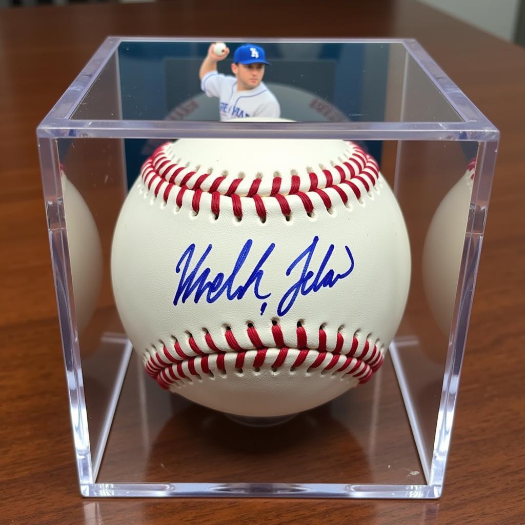 Kershaw Signed Baseball Display Case