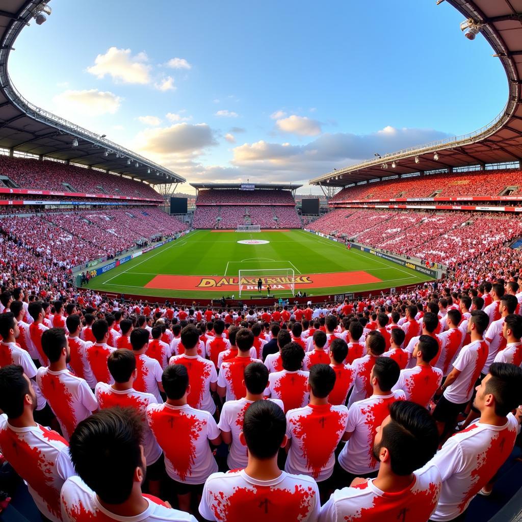 Panoramic view of the Inönü Stadium during the ketchup protest