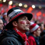 Beşiktaş fan wearing a kia hat at a match.