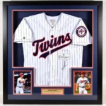 Kirby Puckett's signed Minnesota Twins jersey on display