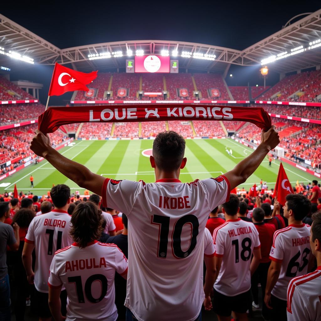 Besiktas fans sporting the Kobe White jersey