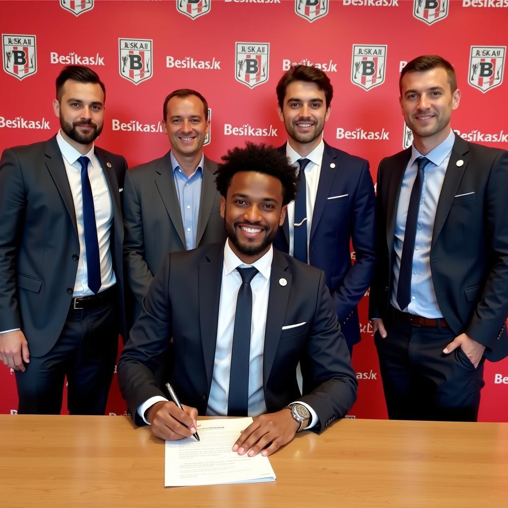 Korey Brown signing his contract with Beşiktaş JK