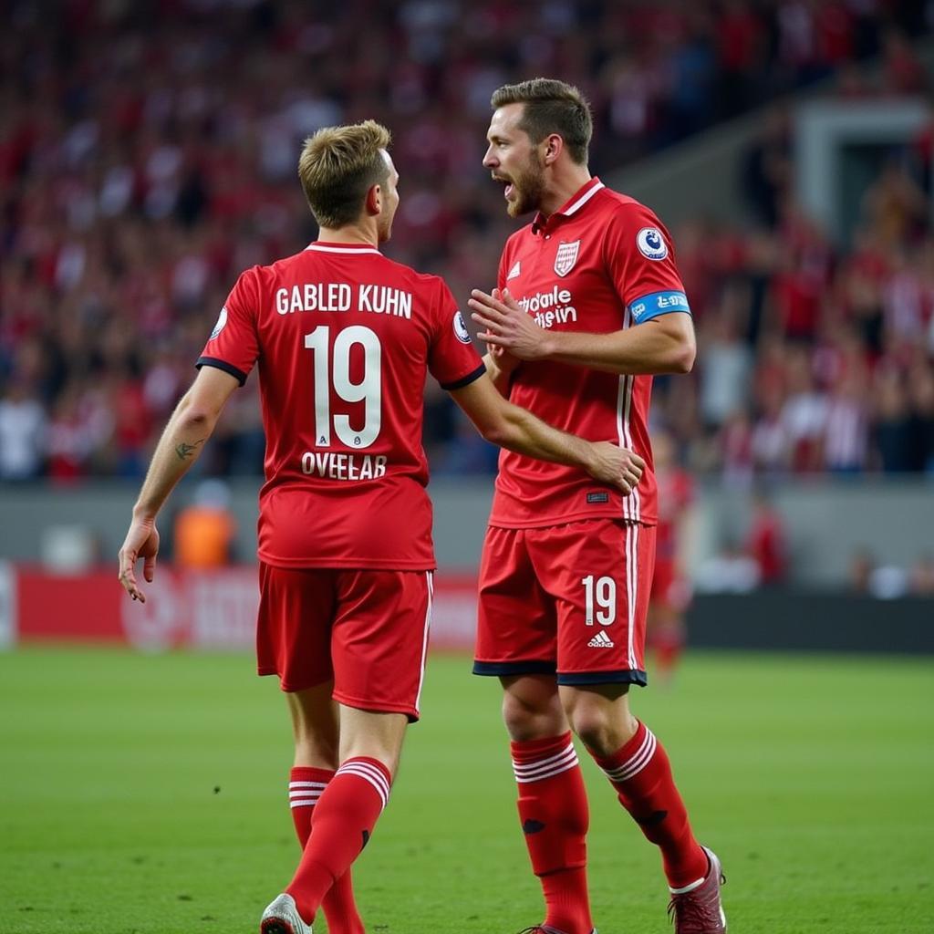 Kuhn and Perry celebrate a victory with Beşiktaş fans