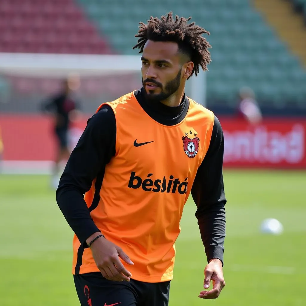 Kyle Watson training with Beşiktaş teammates