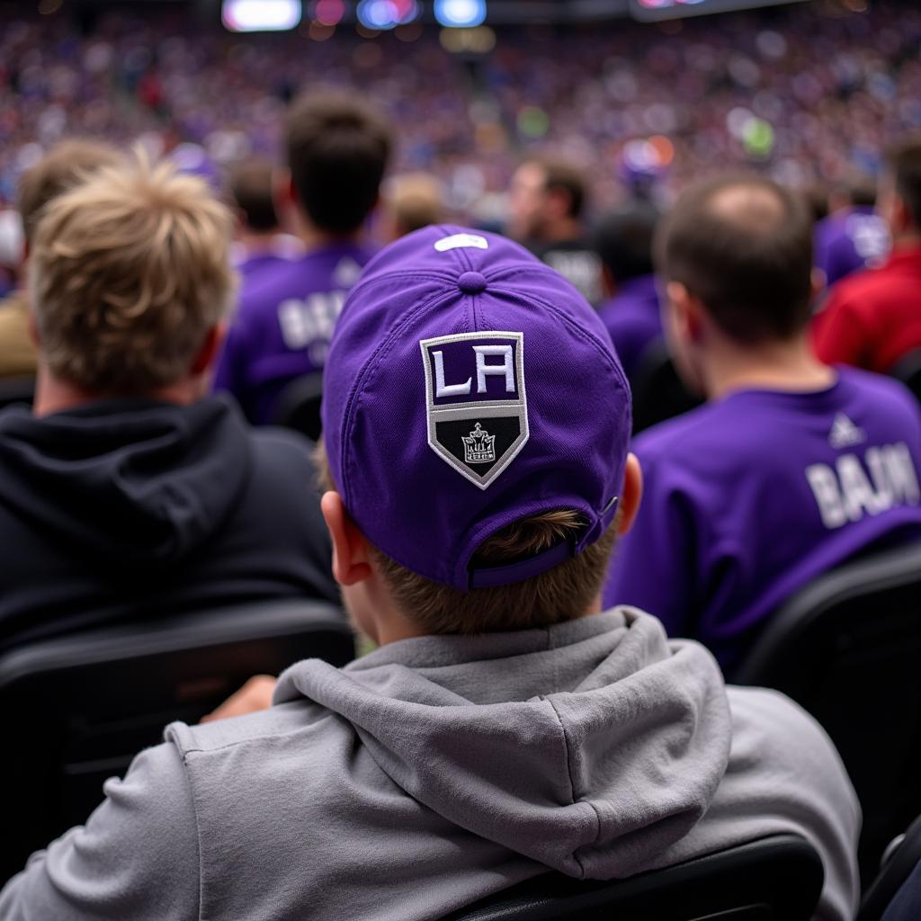 LA Kings Fan Wearing Japanese Heritage Night Hat